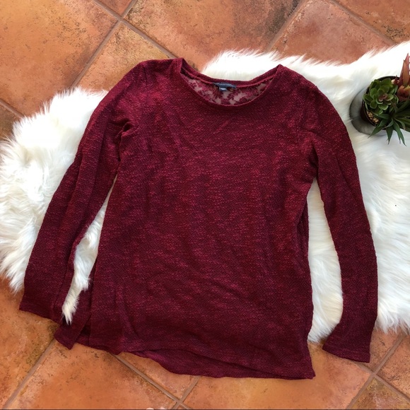 American Eagle Outfitters Tops - AE Red Floral Burnout Long Sleeve